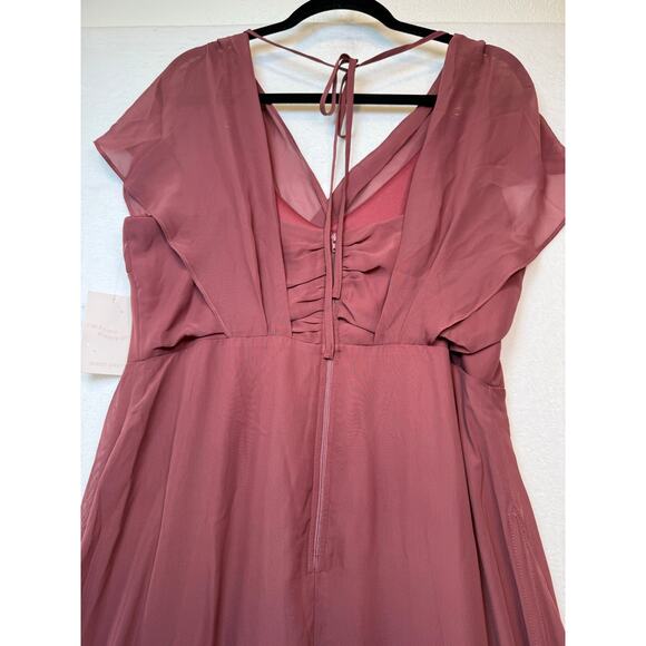 Birdy Grey Violet Chiffon Dress Rosewood  XL Wedding Bridesmaid  New! - Picture 4 of 7